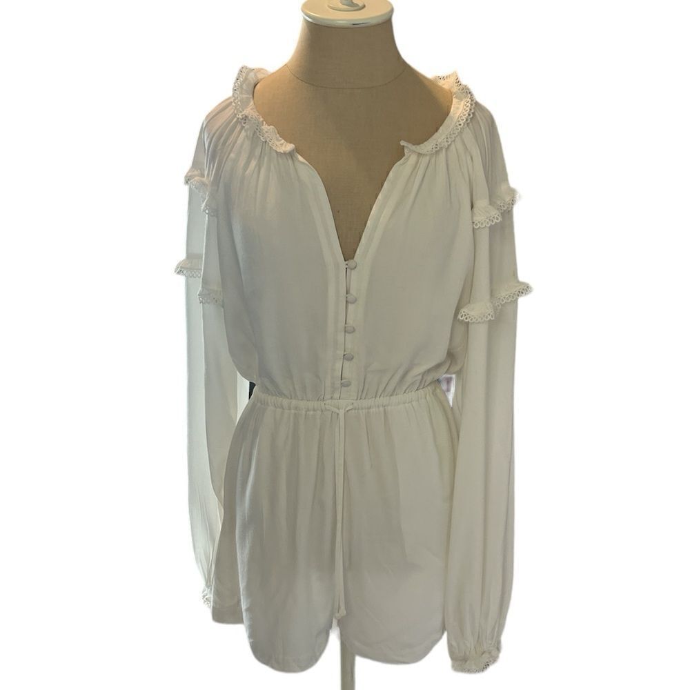 Parker white long sleeved romper